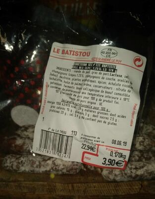 Saucisson sec p'tit baptiste