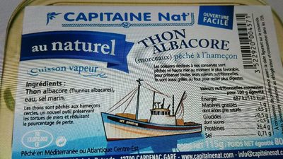 Thon albacore pêché à l'hameçon