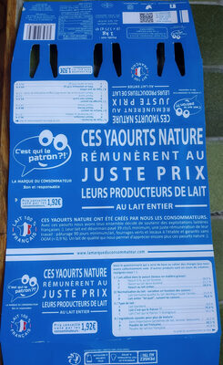 Yaourts nature au lait entier