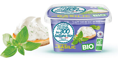 Fromage à tartiner bio au basilic infusé front packaging
