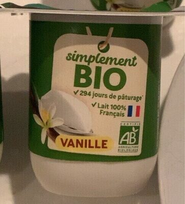 Yaourt vanille bio front packaging