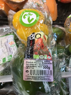 Poivrons rouge, vert bio front packaging