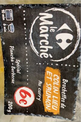 Brochettes de Colin Lieu et Saumon au Curry