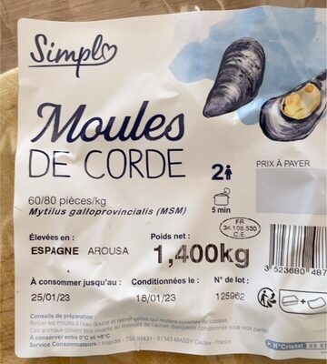 Moules de corde 60/80 pièces/kg