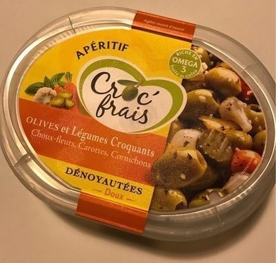 Olives dénoyautées et légumes croquants