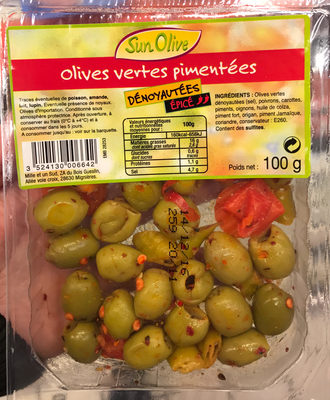 Olives vertes pimentées dénoyautées épicé