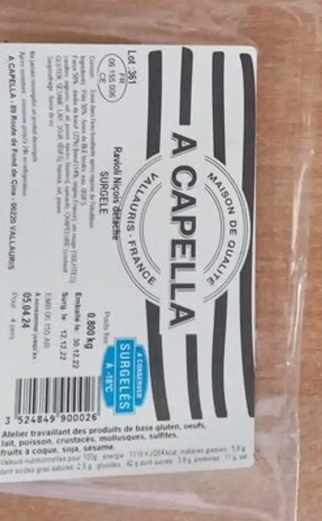 Ravioli nicois front packaging