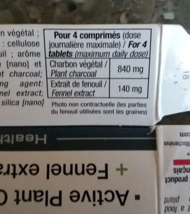 carboline nutrition facts table