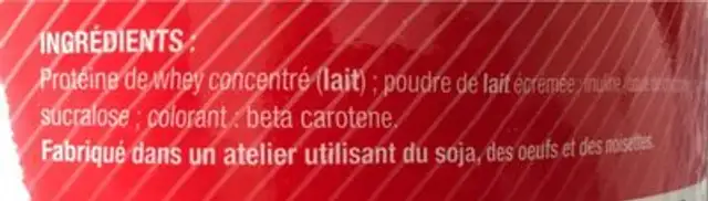 Pure whey zero ingredients label
