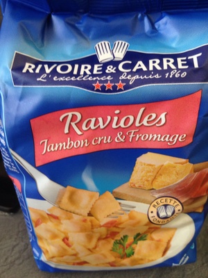 Raviolis jambon cru et fromage front packaging