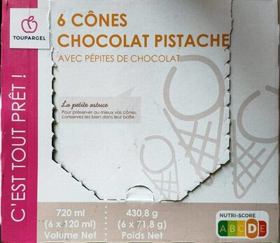 6 cônes chocolat Pistache