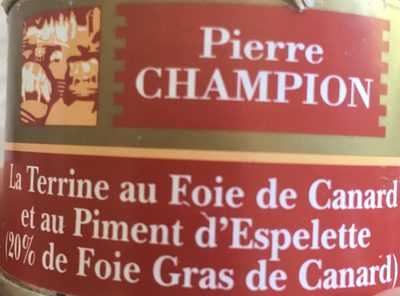 La terrine au Foie de Canard et au Piment d'Espelette, 65g,m.