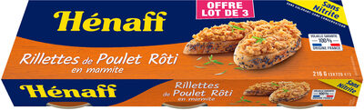 Les Rillettes Hénaff Poulet, Rôti en marmite (Lot de 3)
