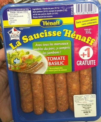 Saucisse Tomate Basilic front packaging