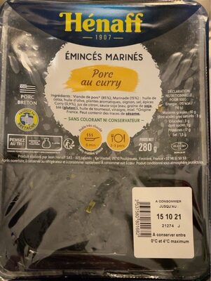 Émincés marinés de porc au curry