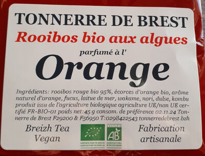 Infusion Rooibos bio aux Algues parfumé à l'Orange