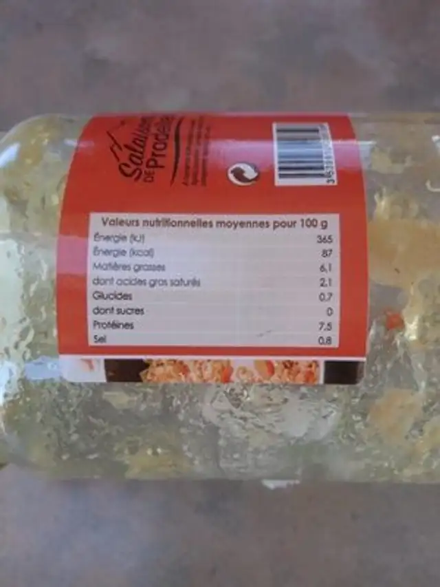 TRIPES AU SAINT POURÇAIN nutrition facts table