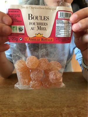 Boules fourrées au miel front packaging