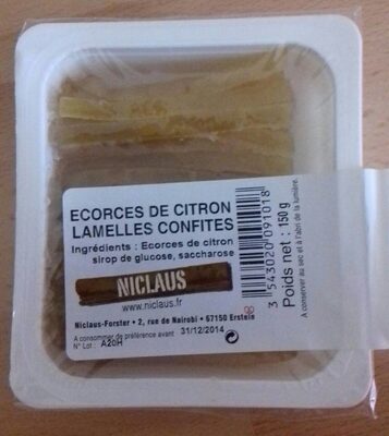 Écorces de citron lamelles confites
