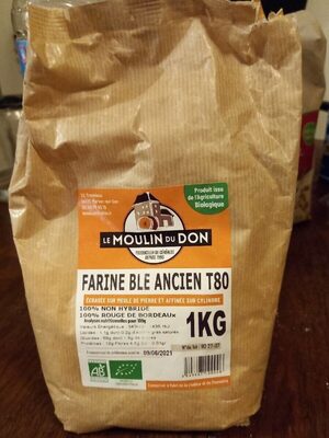 Farine blé ancien T80 100% Rouge de Bordeaux front packaging