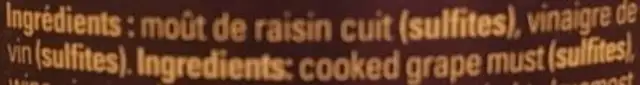 Vinaigre balsamique de modène ingredients label