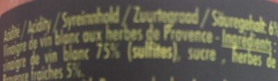 Vinaigre aux herbes de provence fraîches ingredients label