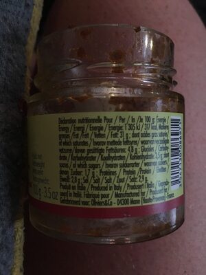 Olivade noire a la tomate séchée ingredients label