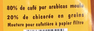 Café à la chicorée ingredients label