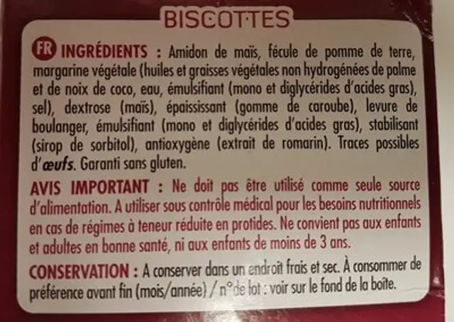 Taranis ingredients label