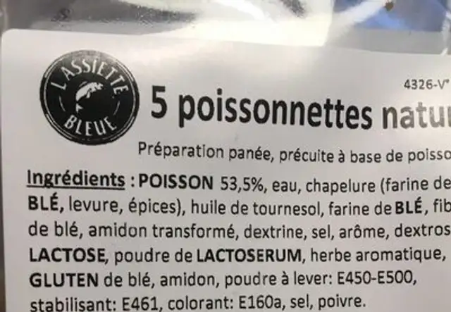 5 poissonette nature ingredients label