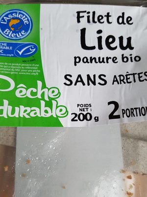 Filet de lieu panure bio