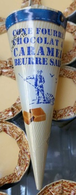 Cône fourré chocolat caramel beurre salé