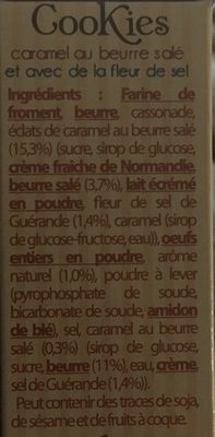 Cookies Caramel au beurre salé ingredients label