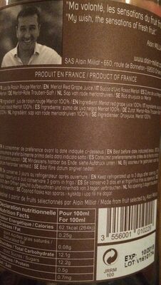 Pur Jus De Raisin Rouge Merlot