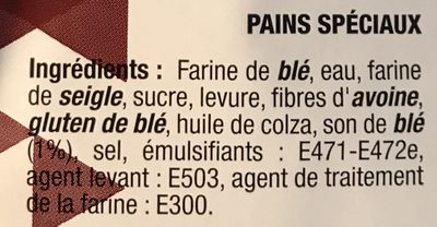 10 pains plats suedois ingredients label