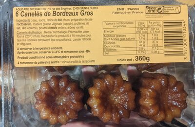 6 Canelés de Bordeaux Gros