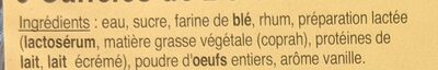 6 Canelés de Bordeaux Gros ingredients label