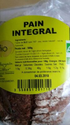 Pain intégral BIO front packaging