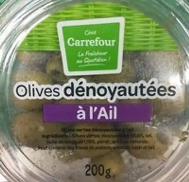 Olives a l'ail dénoyautées