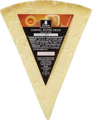 Cantal entre-deux au lait cru front packaging