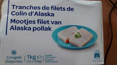 Tranches de filets de Colin d'Alaska