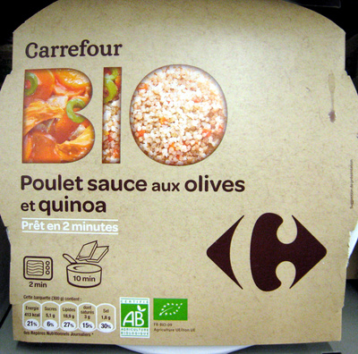 Poulet sauce aux olives et quinoa Bio