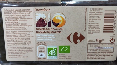 Galettes de riz nappées chocolat noir orange