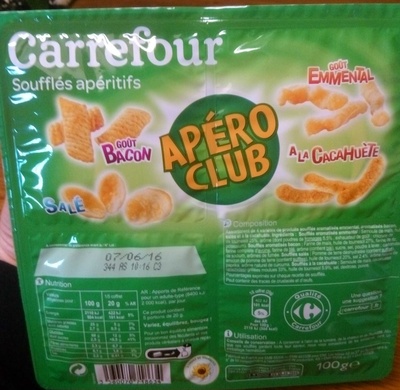 CRUNCHY PARTY Goût emmental Goût bacon Salé À la cacahuète