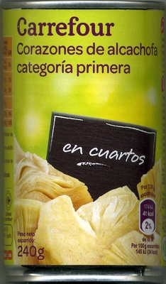 Corazones de alcachofa front packaging