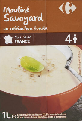 Soupe moulinée à la Savoyarde au reblochon fondu front packaging