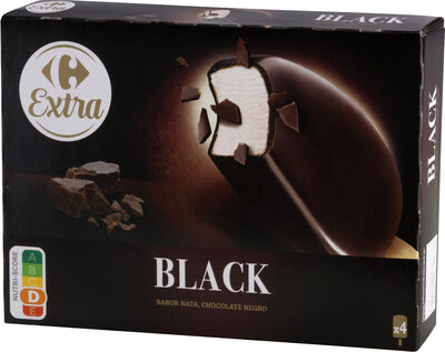 Bombón helado sabor nata y chocolate negro