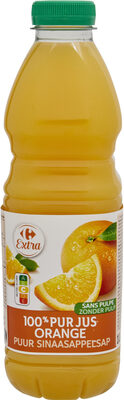 100% pur jus jus d'orange sans pulpe
