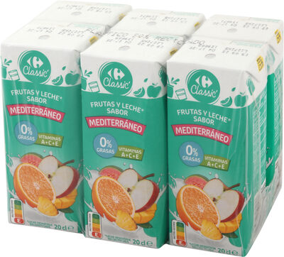 Bebida de leche y frutas mediterráneo