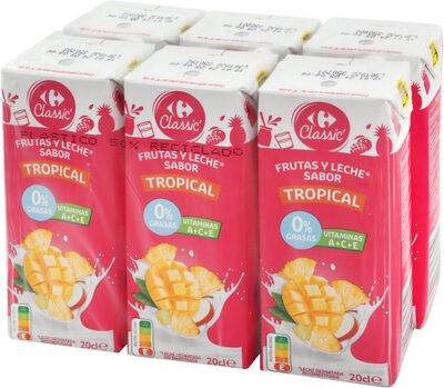 Bebida de leche y frutas tropical